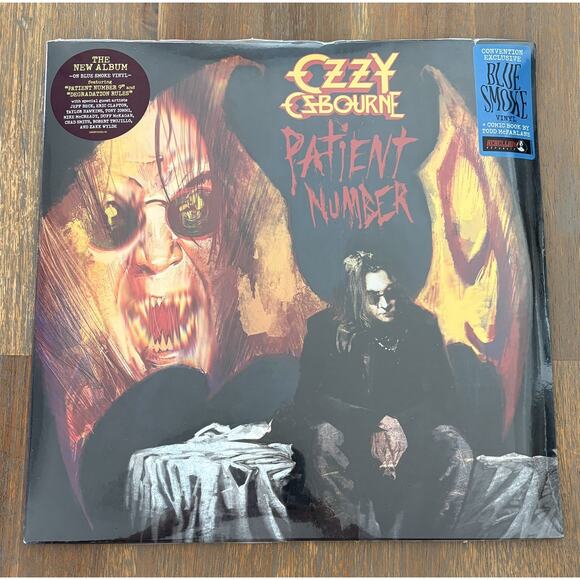 Ozzy Osbourne Patient Number 9 Blue Smoke Vinyl Convntion Exclusive Rare + Comic - Picture 2 of 7